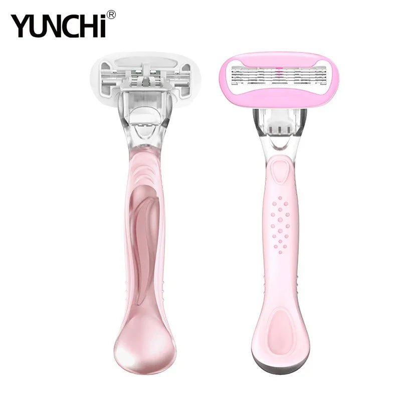YUNCHi Women's 5-Blade Body Razor – 2 Replacement Heads Women's Body Razor SWANS