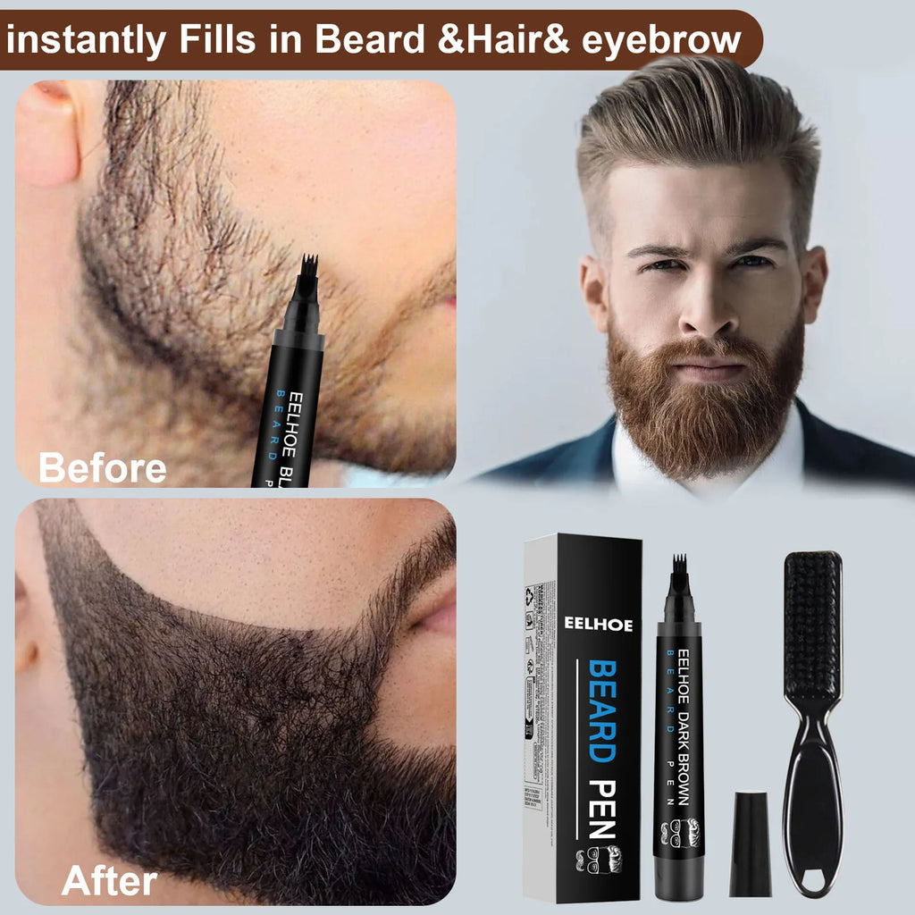 EELHOE Waterproof Beard Filler Pen – Black & Brown Beard Filler Pen SWANS