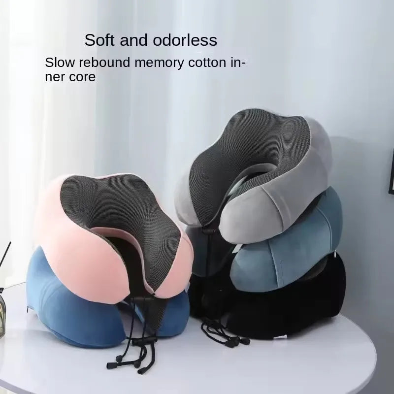 U-Shaped Memory Foam Travel Neck Pillow – Soft & Lightweight Travel Neck Pillow SWANS
