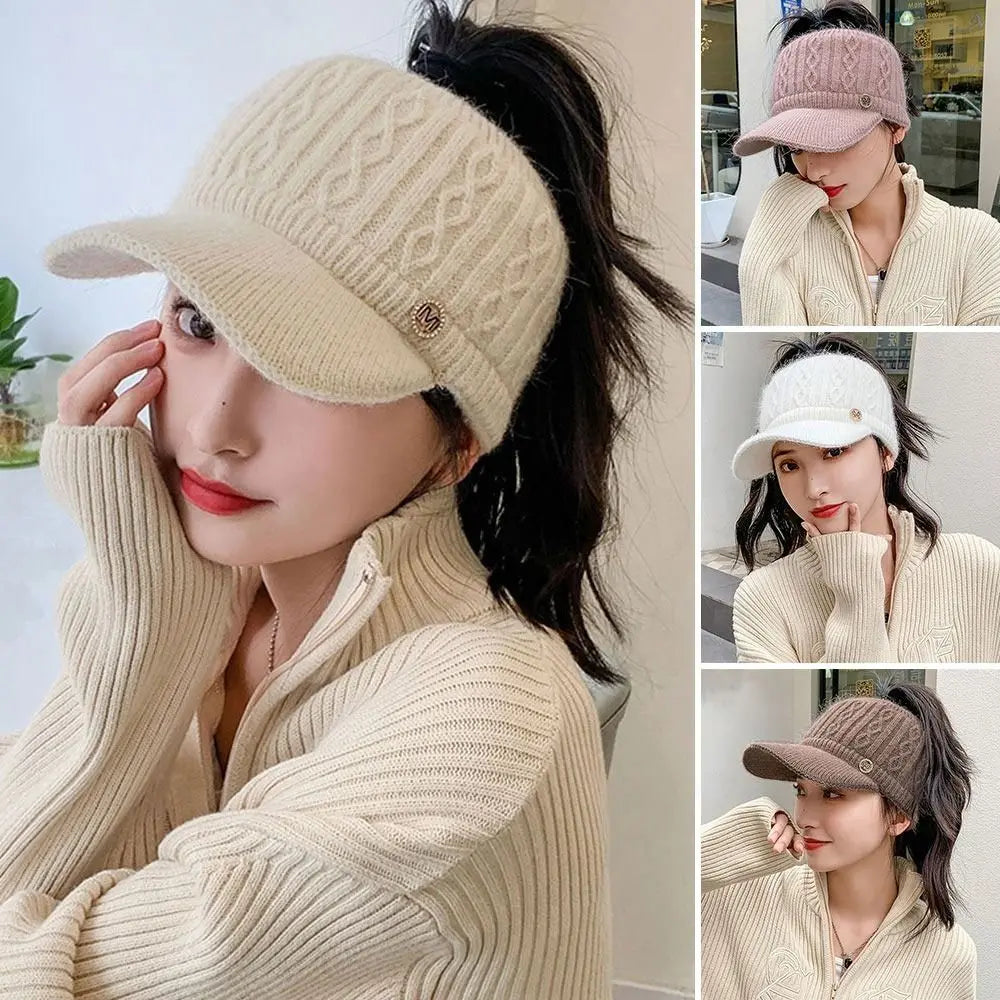 SWANS Soft Knitted Windproof Open-Top Winter Hat | Unisex Knitted Winter Hat SWANS