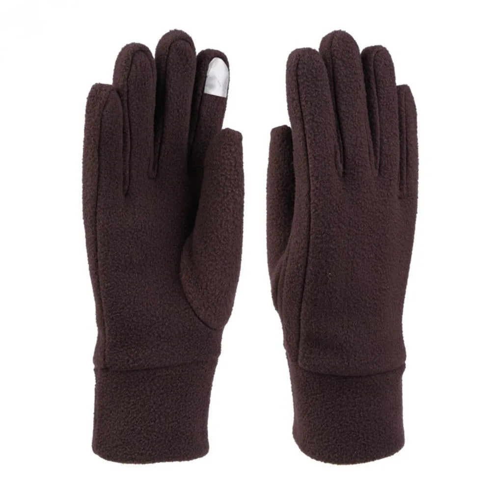 SWANS Polar Fleece Winter Gloves – Windproof Full Finger Unisex Winter Fleece Gloves SWANS women-coffee