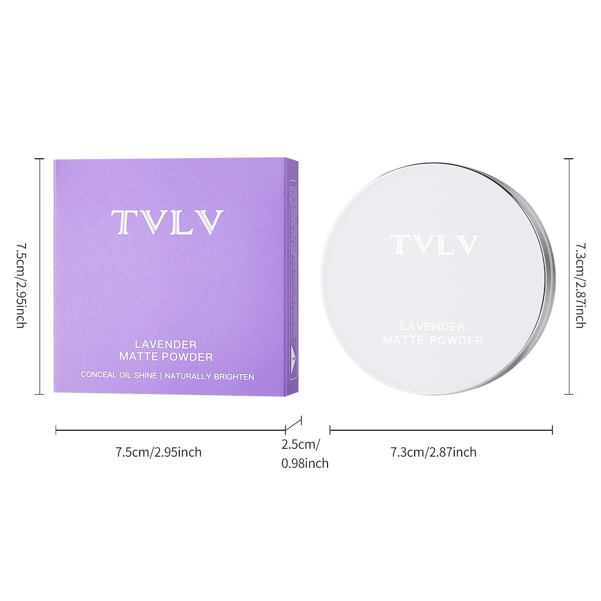 TVLV Lavender Matte Pressed Powder – Oil Control Full Coverage Pressed Setting Powder SWANS