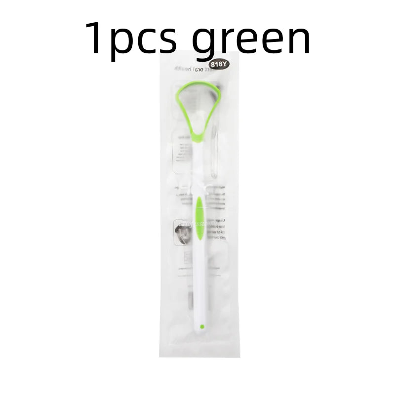 SWANS Silicone Tongue Scraper Brush – Fresh Breath Cleaner Tongue Scraper Brush SWANS 1pcs green