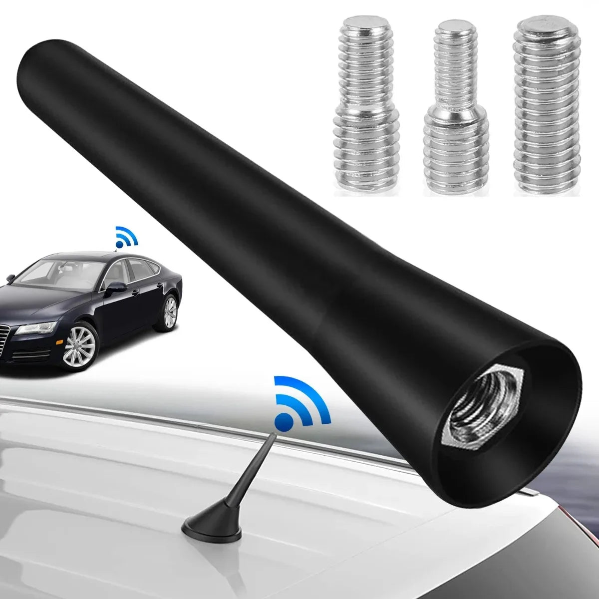 Mini Short Car Antenna 6.5cm – Universal FM AM DAB Roof Mount Car Roof Antenna SWANS Default Title