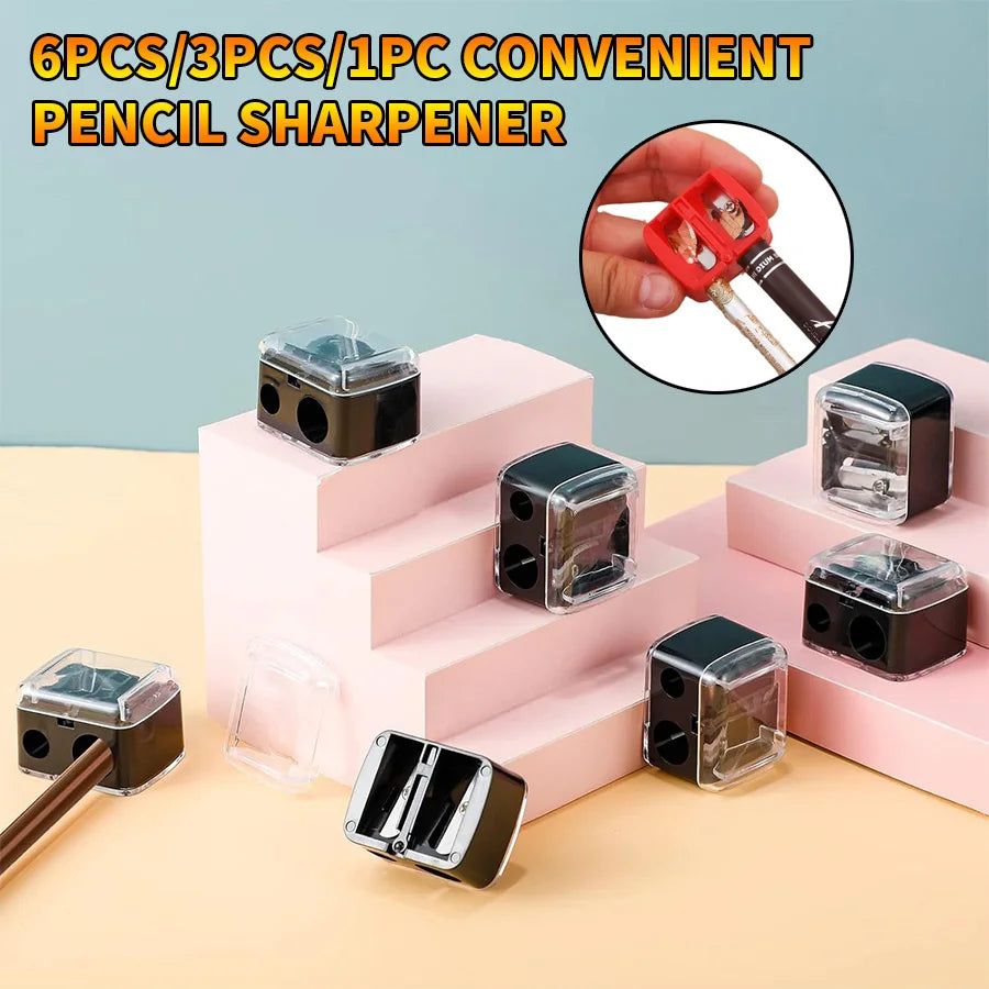 SWANS Mini Manual Pencil Sharpener – Compact 1/3/6 Pack Manual Pencil Sharpener SWANS