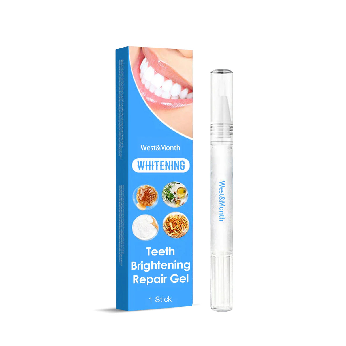 WEST MONTH Teeth Whitening Gel Pen – Natural Stain Removal Teeth Whitening Pen SWANS 1pc in boxed