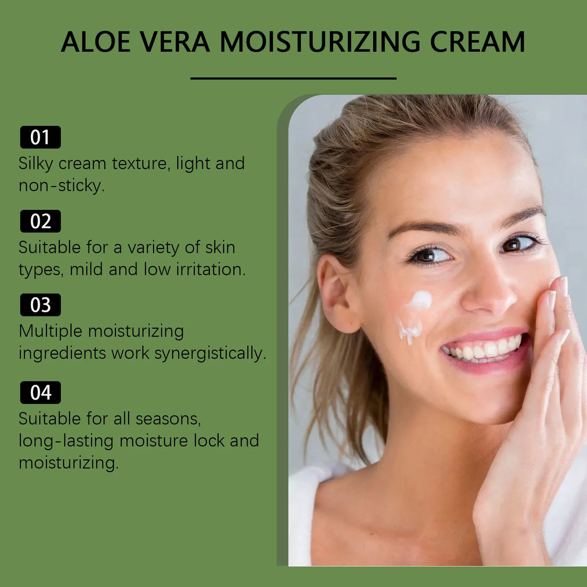 WIYUN Aloe Vera Face Cream – Moisturizing & Soothing 30g Facial Moisturizer Cream SWANS