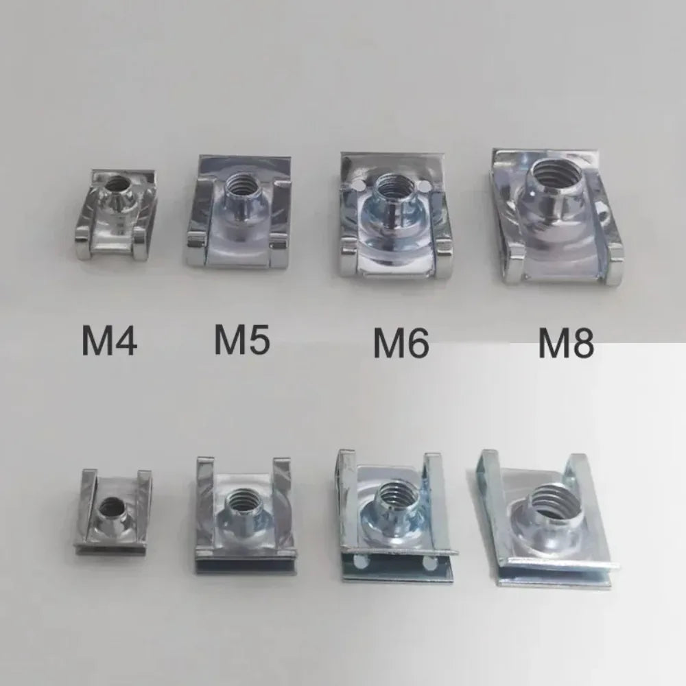 M4 M5 M6 M8 U-Clip Nut Fasteners 10pc – Auto Body Panel Kit U-Clip Nut Fasteners SWANS