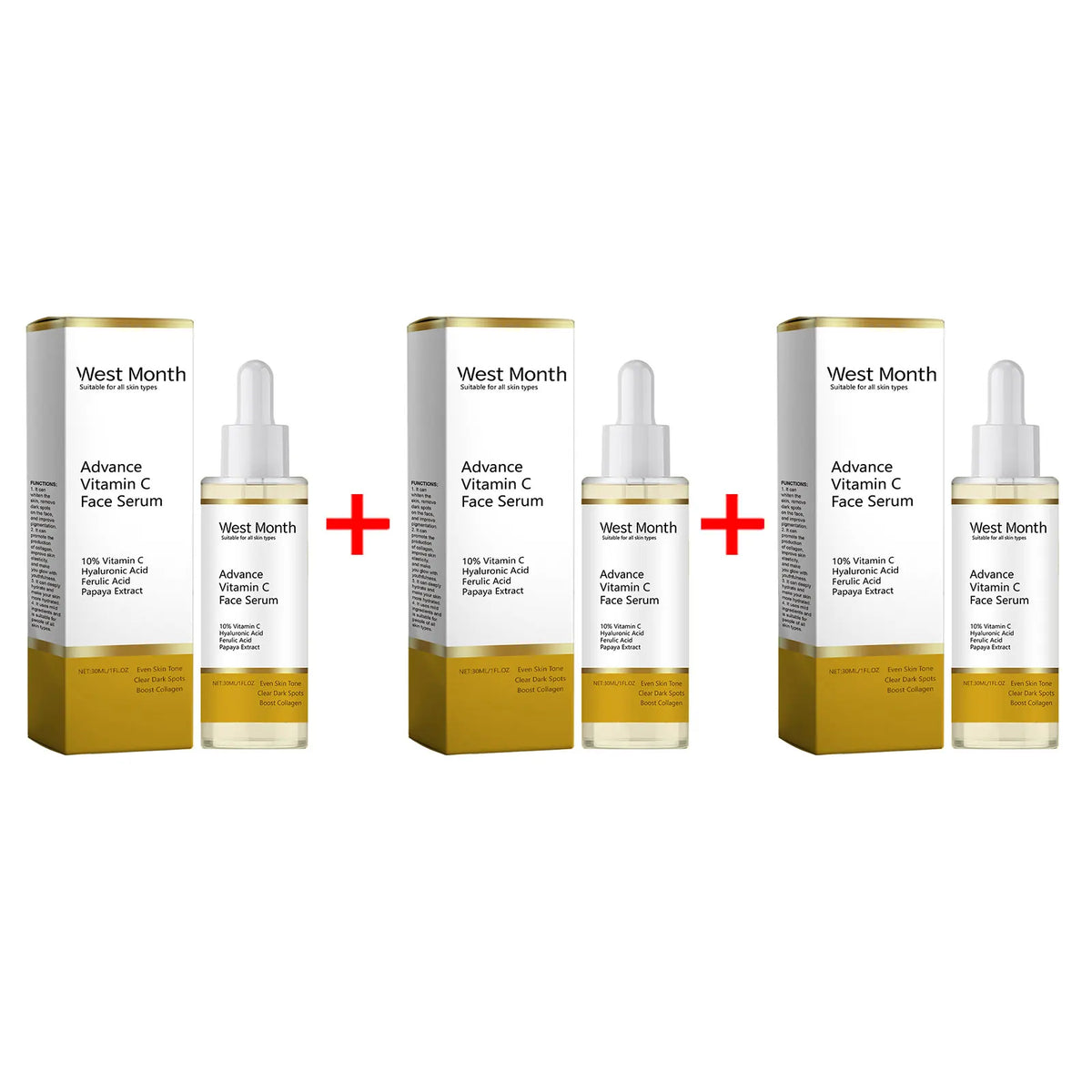 WEST MONTH Vitamin C Face Serum – Brightening Dark Spot Corrector Vitamin C Face Serum SWANS 90ml boxed