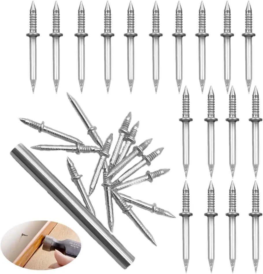 100-Pack Double-Head Invisible Skirting Nails – Seamless Trim Skirting Board Nails SWANS