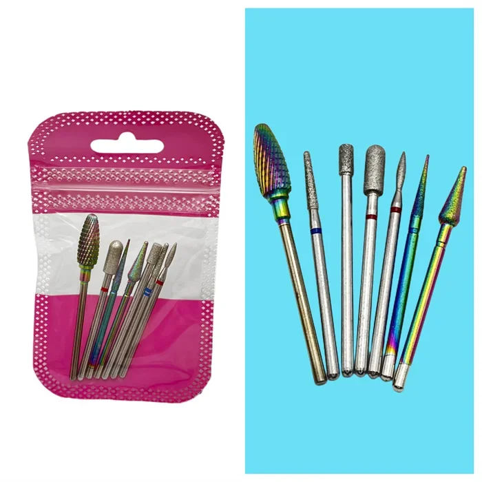 Tungsten Steel Nail Drill Bit Set – Cuticle Milling Cutter 6/7pc