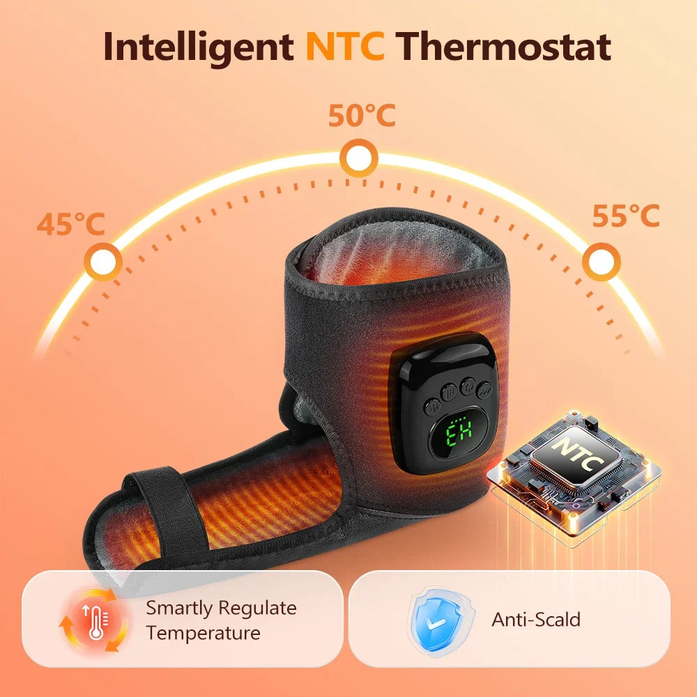 Hailicare Air Compression Ankle Massager with Heat | 3 Modes Ankle Foot Massager SWANS