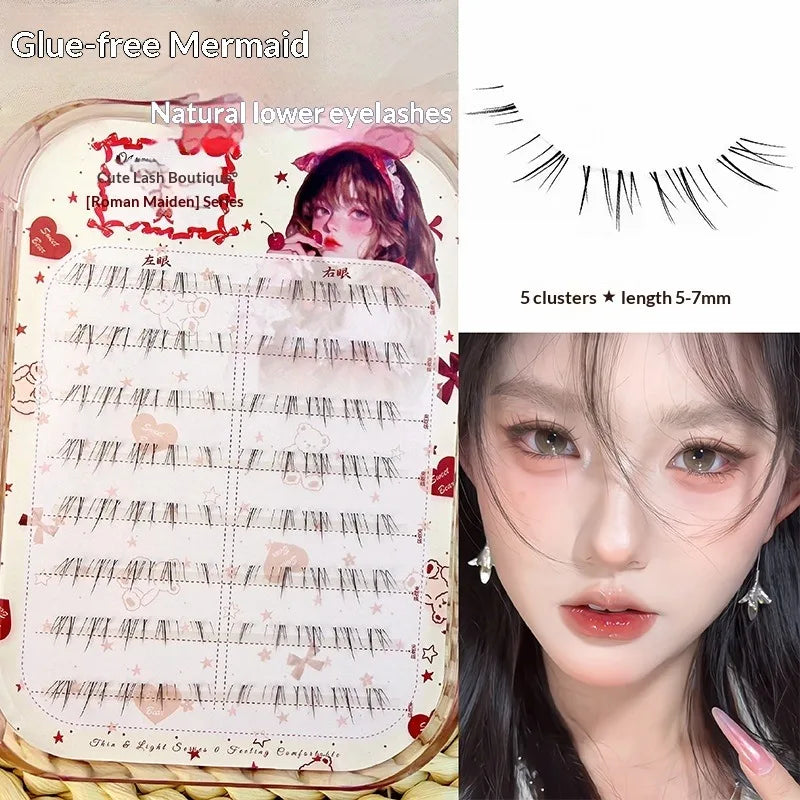 No-Glue 3D Manga Cat Eye False Lashes – Reusable & Curly False Eyelashes SWANS 38 C
