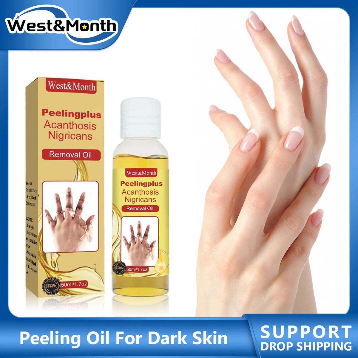 WEST MONTH Peeling Oil – Exfoliate & Brighten Elbows, Knees & Joints Body Peeling Oil SWANS