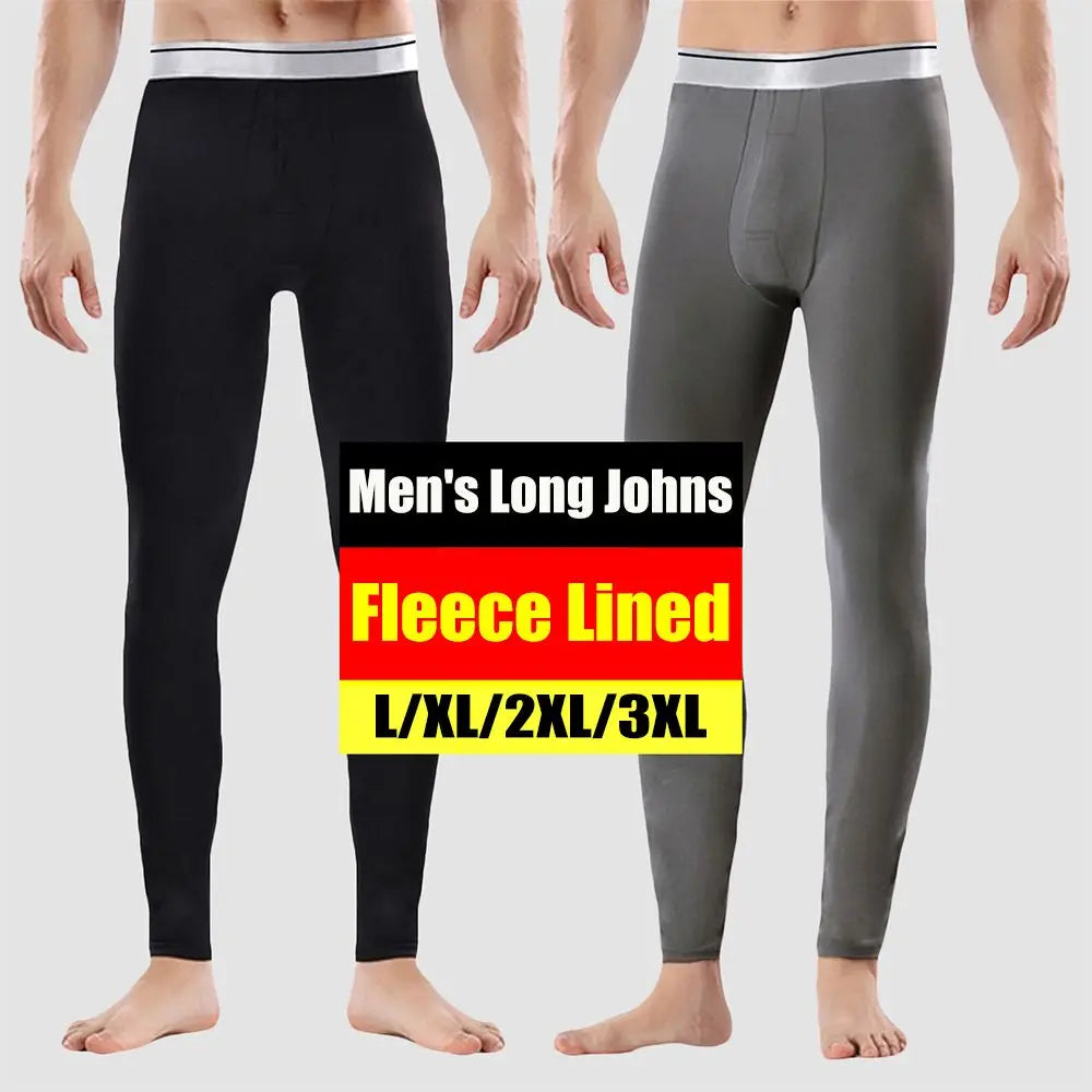 Men's Fleece Lined Thermal Long Johns Winter Base Layer Pants Thermal Long Johns SWANS