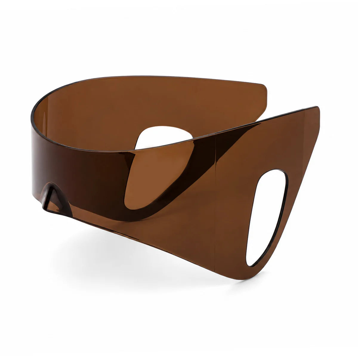Y2K Oversized Rimless Cyberpunk Sunglasses – Unisex Goggle Cyberpunk Sunglasses SWANS Brown As the picture