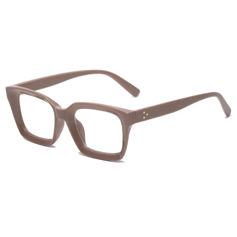 TOYEARN Vintage Square Reading Glasses – Blue Light Blocking Reading Glasses SWANS Tea +200