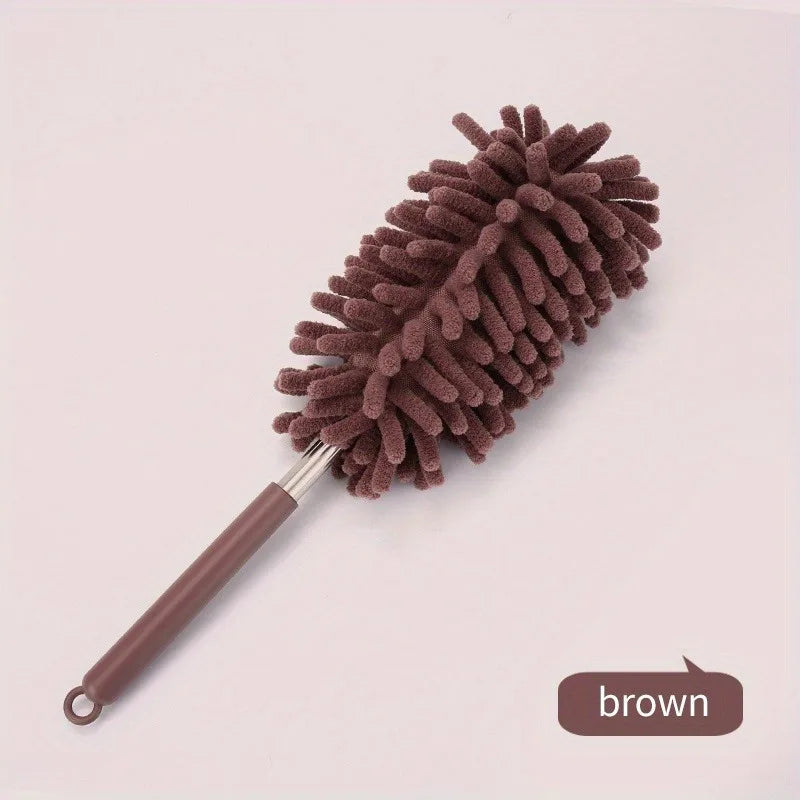 SWANS Mini Retractable Curved Duster – Car & Home Use Retractable Duster SWANS Coffee color 1pc