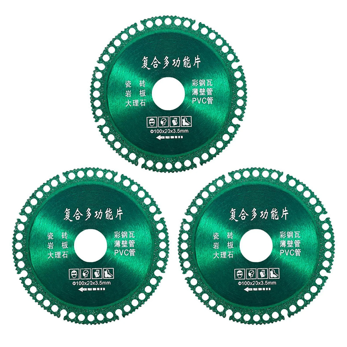 Diamond Cutting Disc 100mm Angle Grinder – Tile & Marble Diamond Cutting Disc SWANS Green-3Pcs