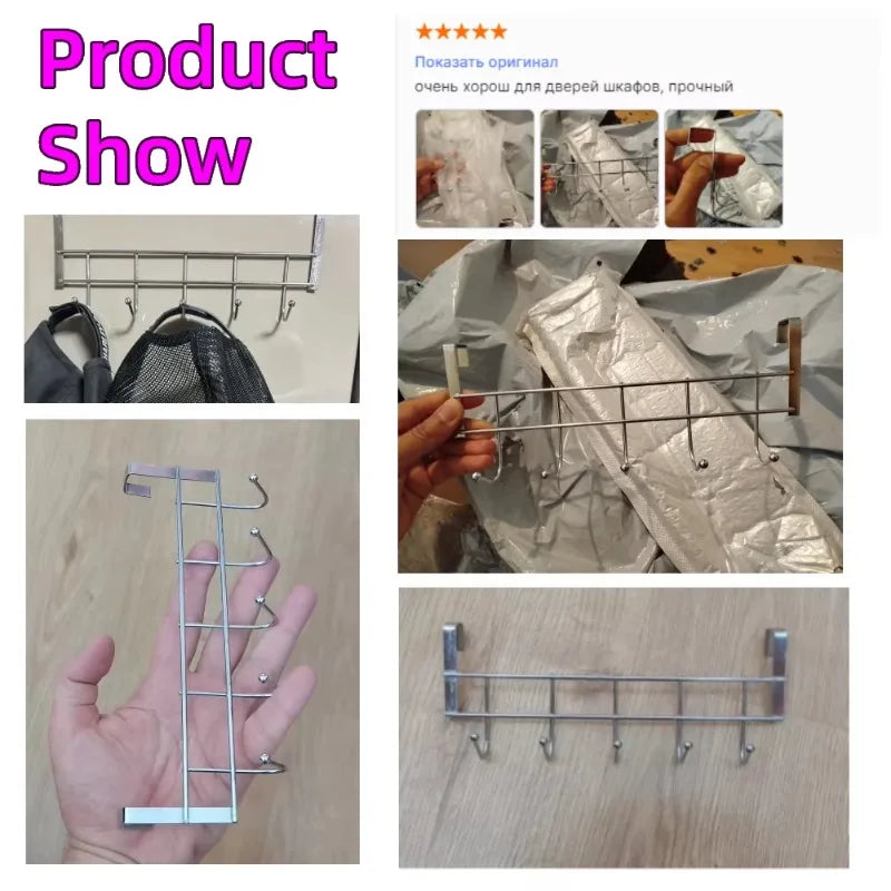 SWANS 5-Hook Stainless Steel Cabinet Door Hook Organizer Door Hook Organizer SWANS