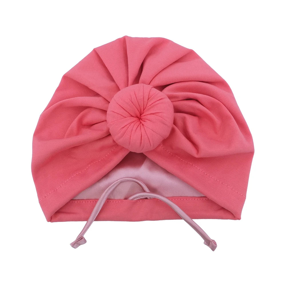 Satin Lined Baby Turban Hat – Infant Toddler Beanie Unisex Baby Turban Hat SWANS Cott Watermelon M (6-18Month)