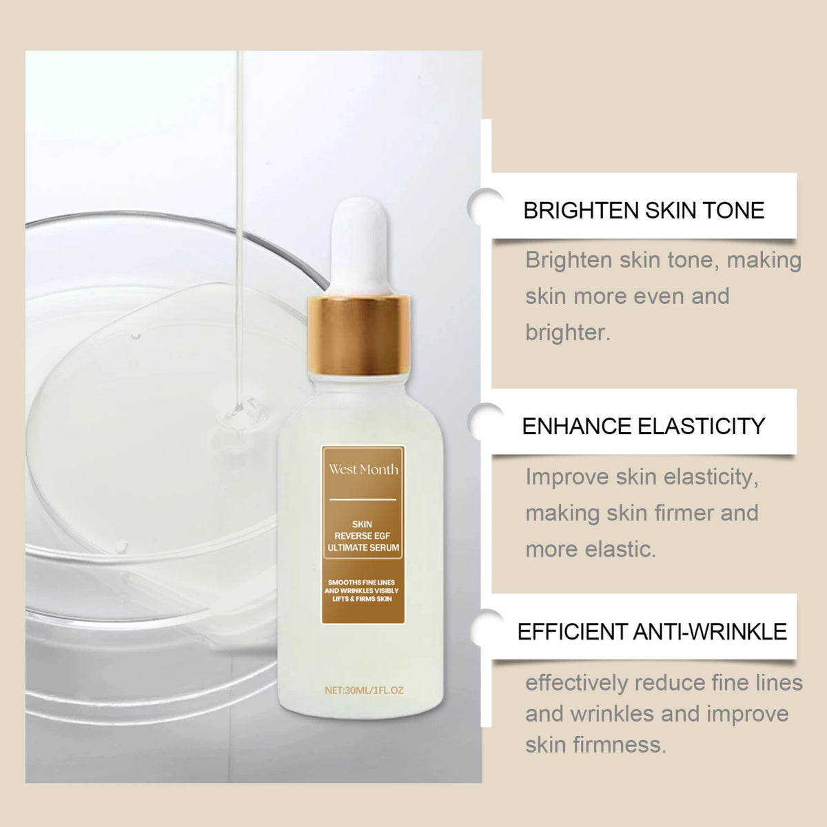 WEST MONTH Glycerin Face Serum – Hydrating & Brightening Face Serum SWANS