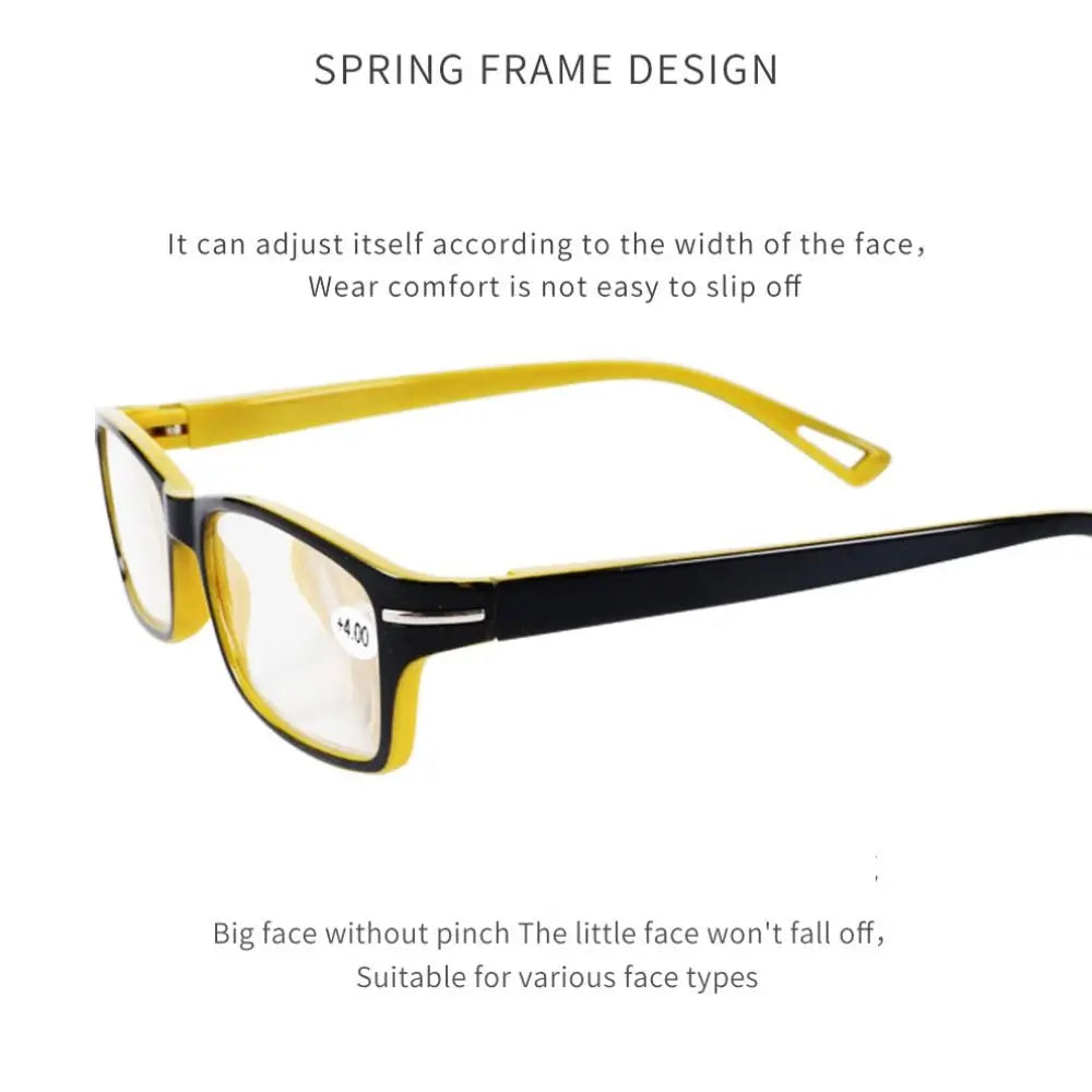 Rectangle PC Plastic Reading Glasses – Unisex Clear Lens Readers Reading Glasses SWANS