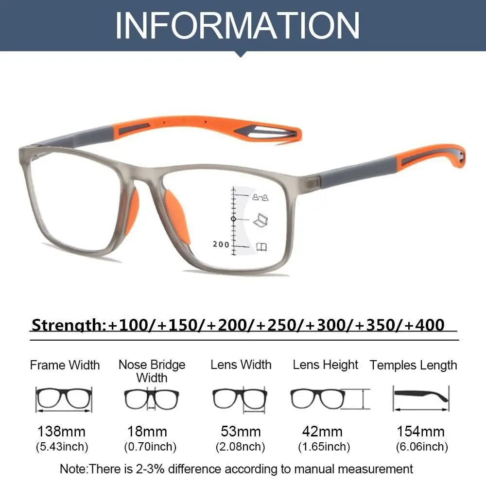 Progressive Multifocal Blue Light Blocking Sports Reading Glasses Reading Glasses SWANS
