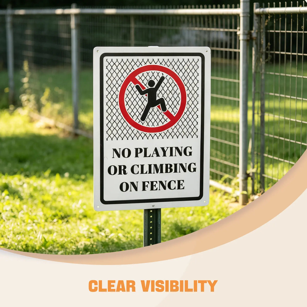 Metal Do Not Climb Fence Sign – Weatherproof Outdoor Warning Outdoor Warning Sign SWANS
