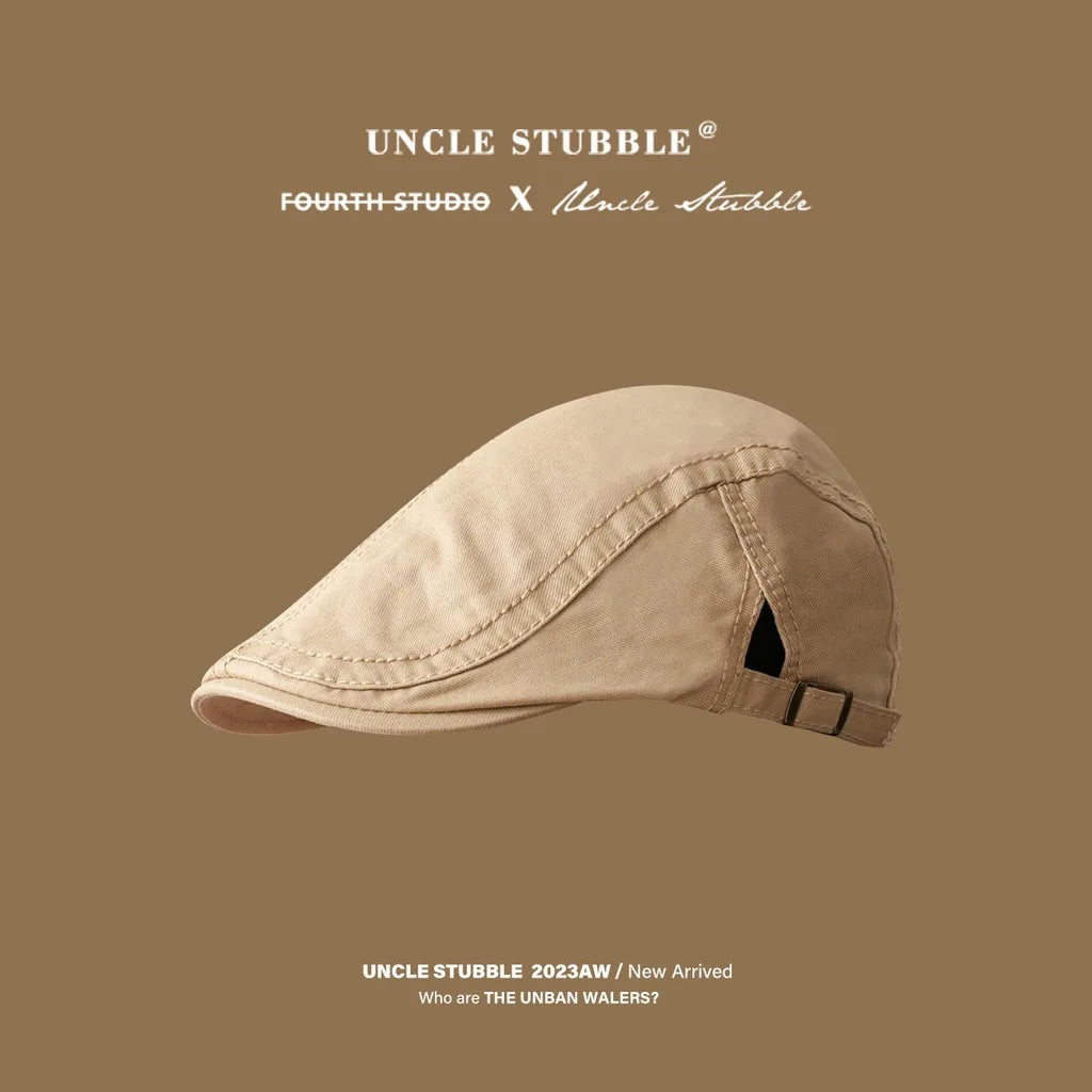 Retro Newsboy Flat Cap – Foldable Unisex Beret Sun Visor Newsboy Flat Cap SWANS Beige