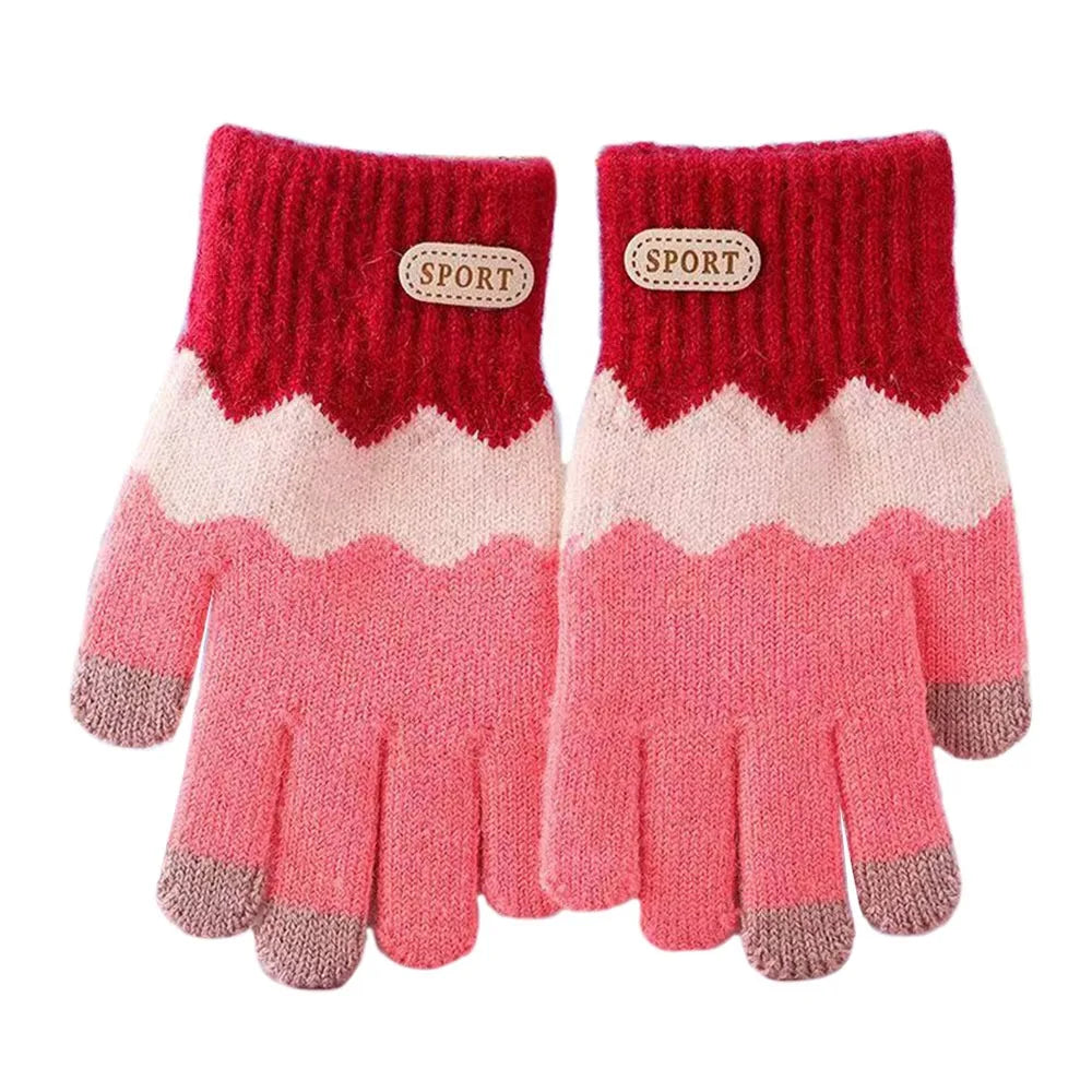 Kids Winter Full Finger Gloves – Warm Windproof Mittens Ages 6–14 Kids Winter Gloves SWANS Red