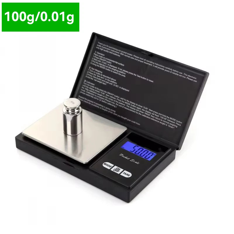 Portable Digital Jewelry Scale 0.01g – 200g/500g/1000g Digital Jewelry Scale SWANS 100g