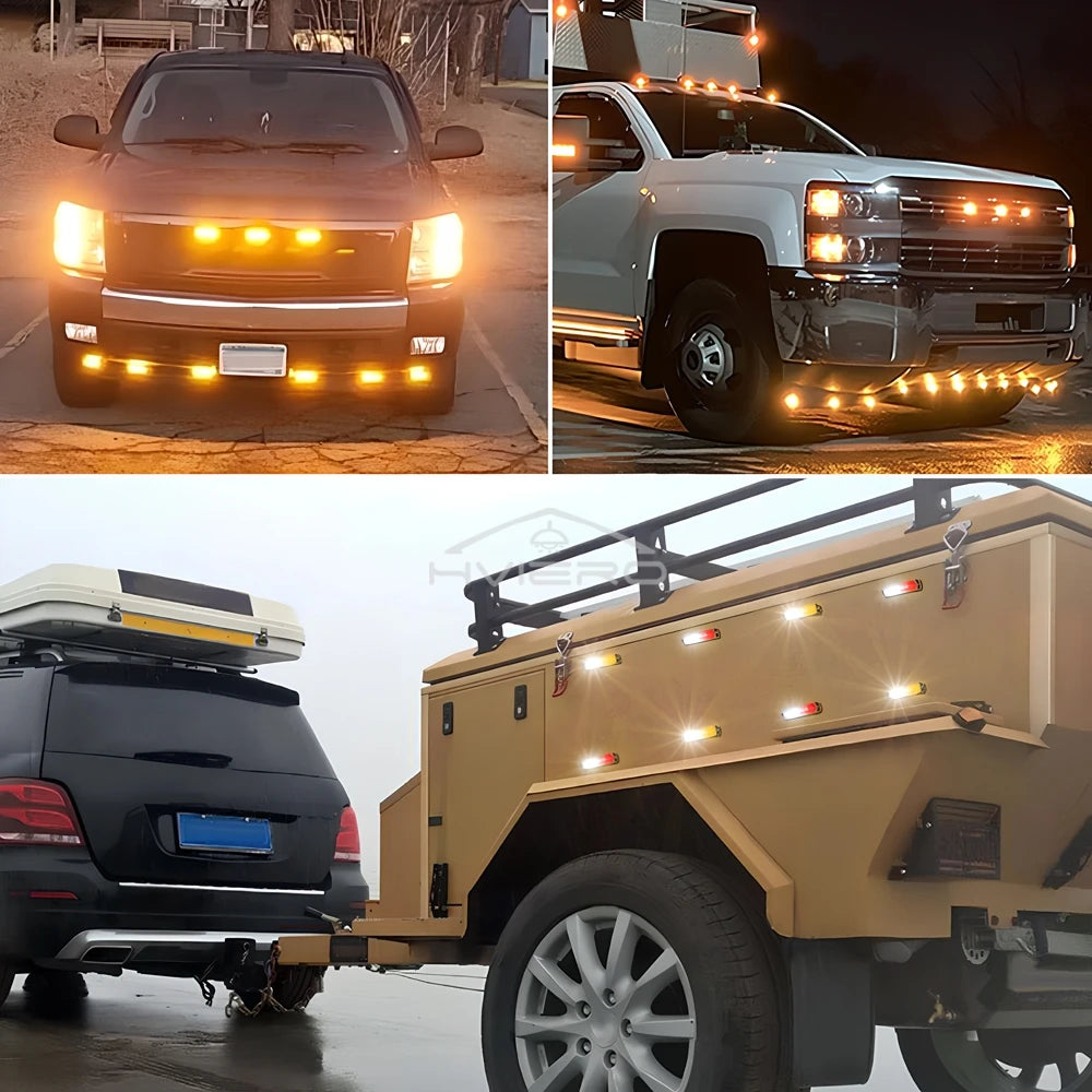 12V-24V 6-LED Strobe Warning Light Bar – 18 Modes Universal LED Strobe Warning Light SWANS
