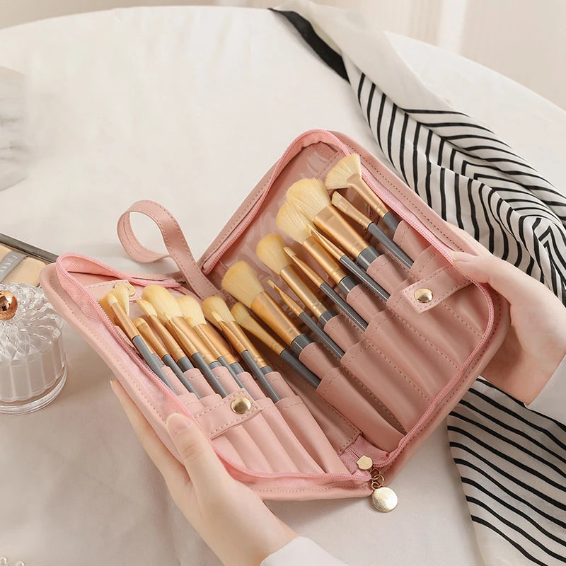 YOVIP Waterproof Makeup Brush Bag – Foldable Travel Organizer Makeup Brush Bag SWANS