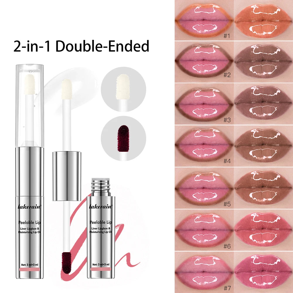 2-in-1 Peel Off Lip Liner & Lip Oil – Waterproof, 7 Colors Lip Liner & Lip Oil SWANS