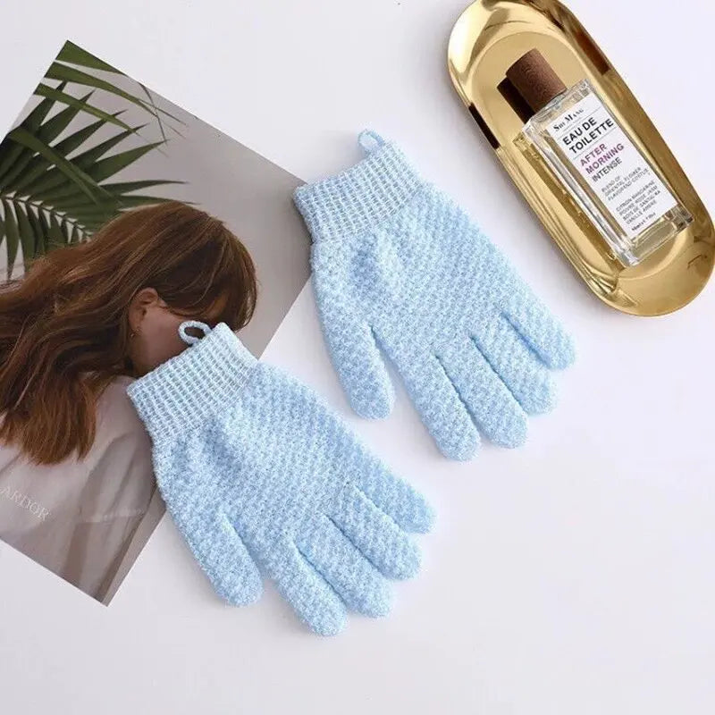 Five Finger Exfoliating Bath Gloves – Body Scrubbing Mitts Exfoliating Bath Gloves SWANS