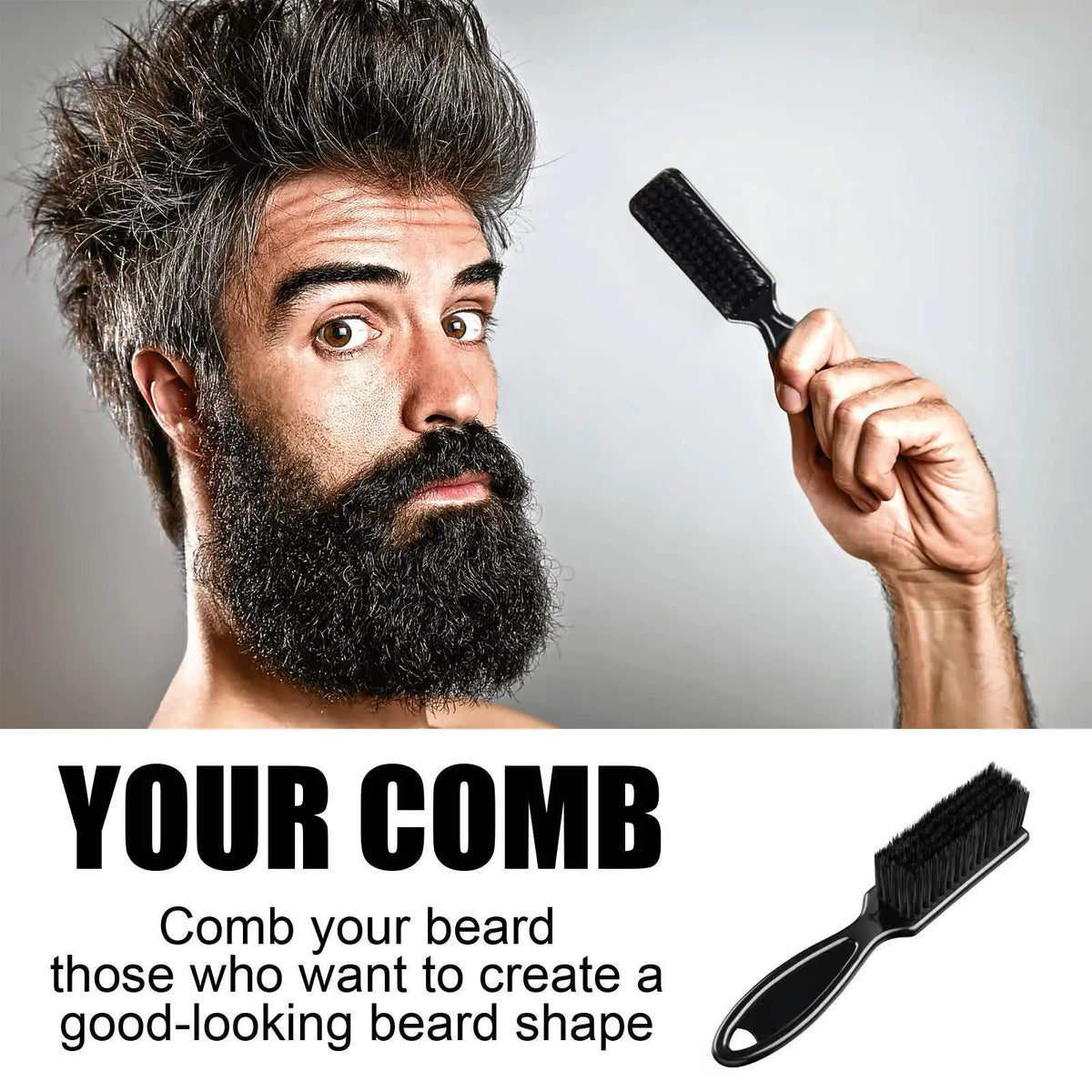SWANS Boar Bristle Beard Brush – Anti-Static Men's Grooming Beard Grooming Brush SWANS