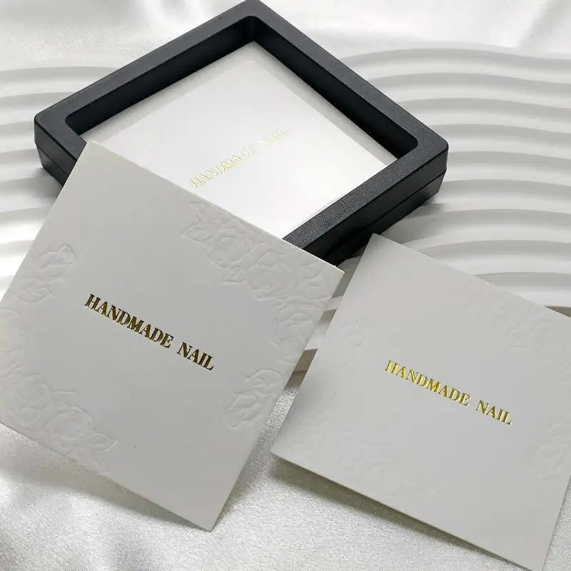 Rose Embossed Press-On Nail Display Cards 75mm – 20 Pack Nail Display Cards SWANS