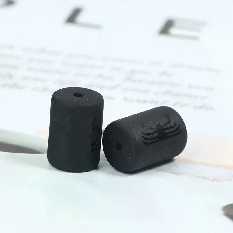 12 Zodiac Constellation Matte Black Onyx Cylinder Beads Charms Jewelry Making Beads SWANS
