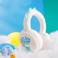 Kids Dinosaur Earmuffs – Soft Foldable Winter Ear Warmers Kids Earmuffs SWANS White