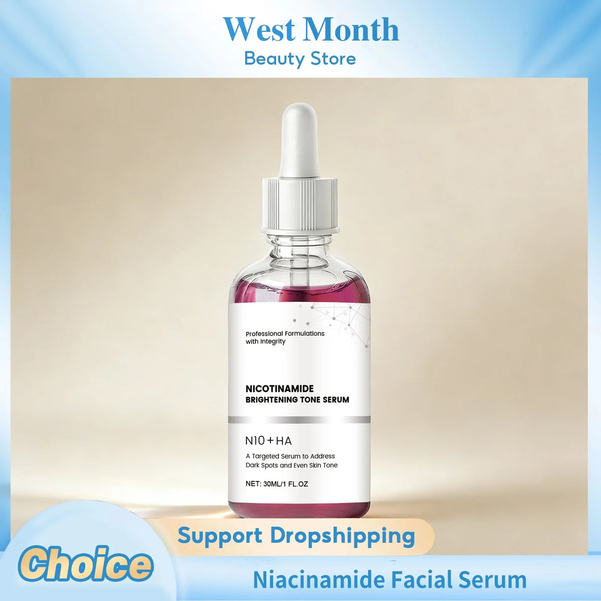 Niacinamide Brightening Facial Serum – Firming & Hydrating 30ml Brightening Face Serum SWANS