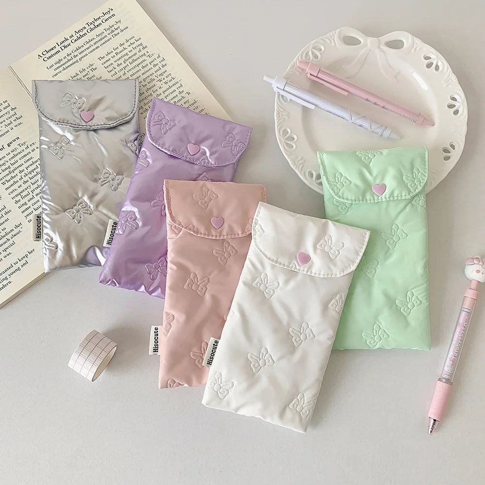 Cute Bow Eyeglasses Pouch – Pencil & Makeup Brush Case Eyeglasses Pouch SWANS