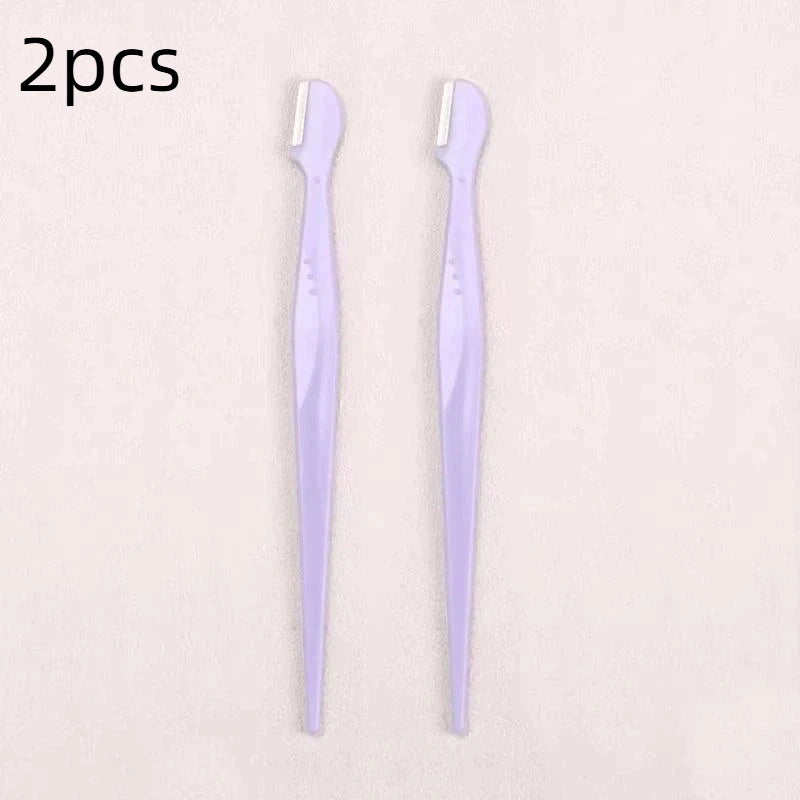 Stainless Steel Eyebrow Trimmer Set – Round Head 2/3/5 Pcs Eyebrow Trimmer Set SWANS 2pcs Purple