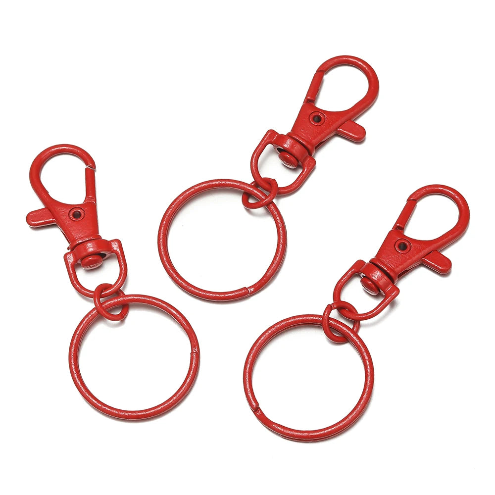 Multicolor Lobster Clasp Keyring Hooks with Adjustable Buckle Jewelry Findings SWANS Dark red 5pcs