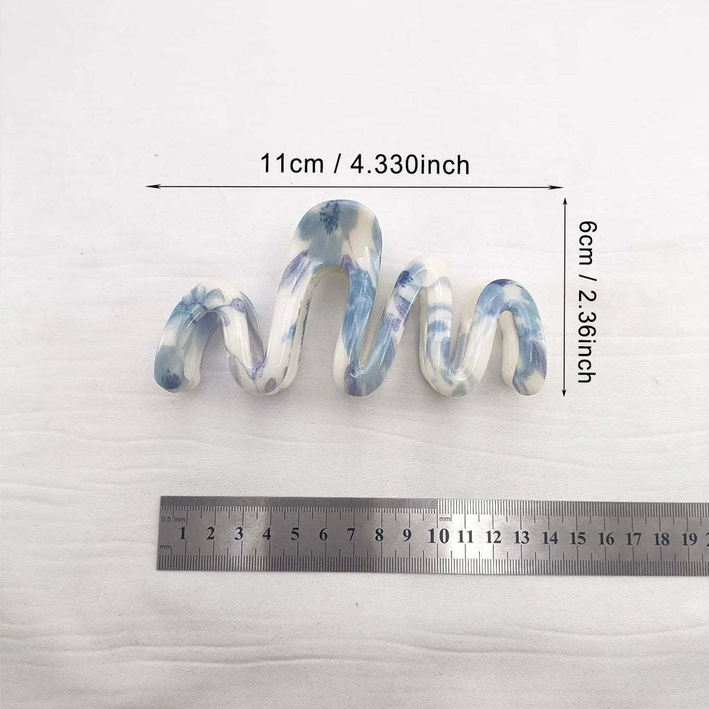 Large Shark Hair Claw Clip – Ink Painting Style | All Hair Types Hair Claw Clip SWANS