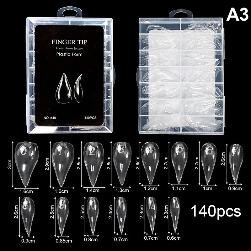 Clear Stiletto False Nail Tips 70/140/150pcs – DIY Extensions False Nail Tips SWANS A3