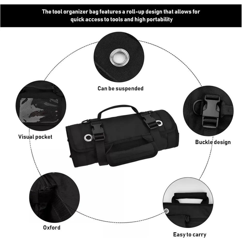 SWANS Heavy Duty Roll Up Tool Bag with Detachable Pouches Roll Up Tool Bag SWANS