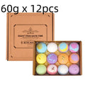 12-Pack Essential Oil Bath Bombs – Exfoliating & Moisturizing Bath Bombs Set SWANS 12pcs 60g 20g