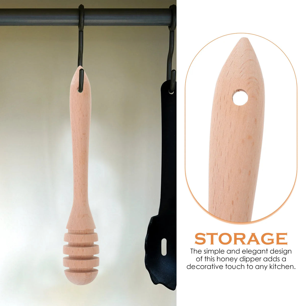 Wooden Honey Dipper Rod – Natural Wood Honey Stirring Tool Honey Dipper Tool SWANS