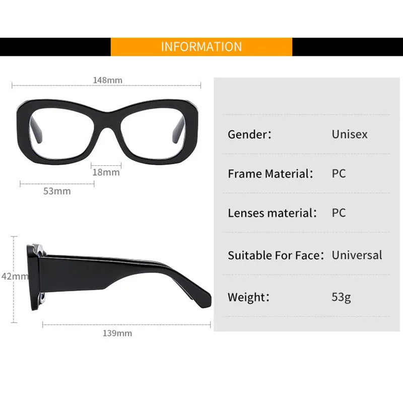 Y2K Big Frame Punk Sunglasses – UV400 Wide Leg Vintage Shades Fashion Sunglasses SWANS